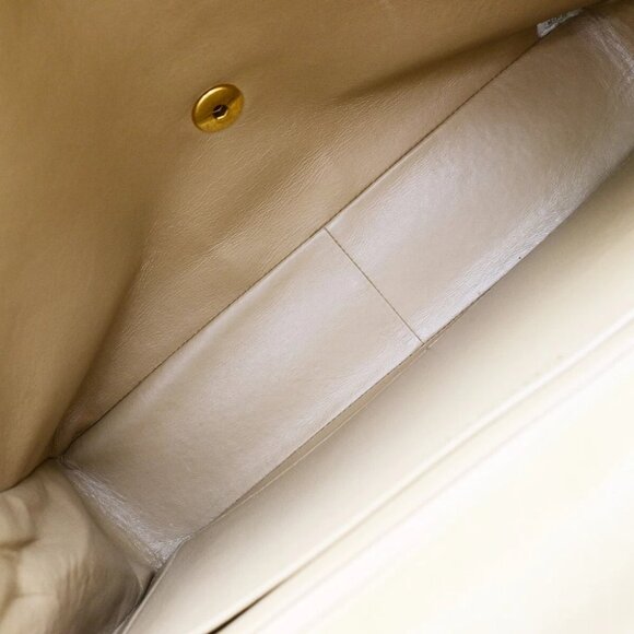 CHANEL CC Horizontal Stitch 30 Chain Shoulder Bag Leather Beige Vintage - Picture 10 of 16